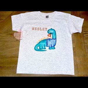 Dinosaur Valentine’s Personalized Kid’s Tshirt
